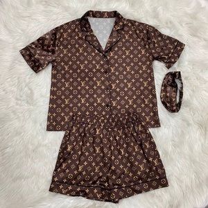 Monogram Silky Pajamas set